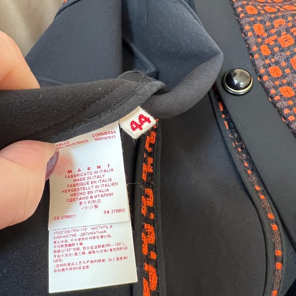 MARNI Black and Orange COAT SZ 44 - Picture 10 of 16